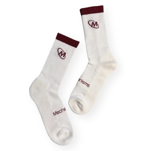 Technical Ribbed Cream/Red Socks